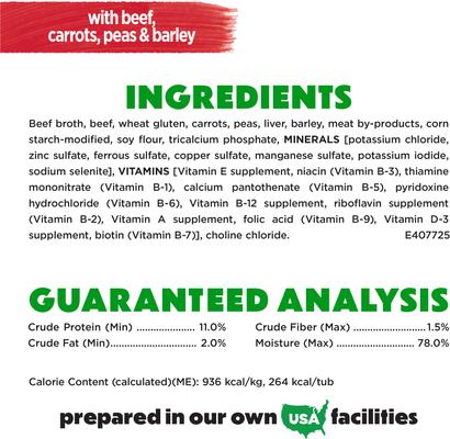 Show full view: Purina Beneful Freshly Prepared Blends with Beef, Carrots, Peas, & Barley Wet Dog Food, 10-oz, case of 8 slide 7 of 11
