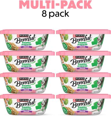 Show full view: Purina Beneful Freshly Prepared Blend with Salmon, Sweet Potatoes, Brown Rice & Spinach Wet Dog Food 10-oz container, case of 8 slide 3 of 12