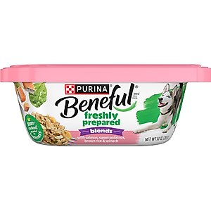 Purina Beneful Freshly Prepared Blend with Salmon, Sweet Potatoes, Brown Rice & Spinach Wet Dog Food 10-oz container, case of 8