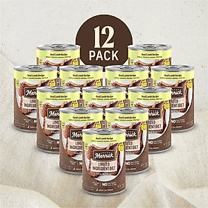 Merrick Limited Ingredient Diet Grain-Free Wet Dog Food Real Lamb Recipe, 12.7-oz can, case of 12