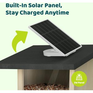 Birdfy Wooden Smart Bird Feeder with Camera Solar Powered, Ebony, 2.8L