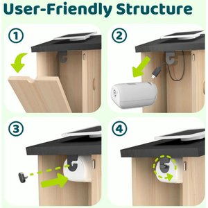 Birdfy Solar Powered Smart Bird House with Camera, Ebony