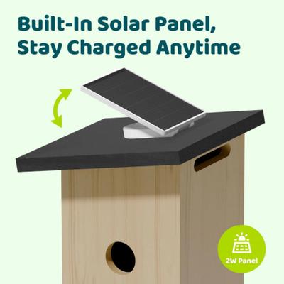 Show full view: Birdfy Solar Powered Smart Bird House with Camera, Ebony slide 5 of 10