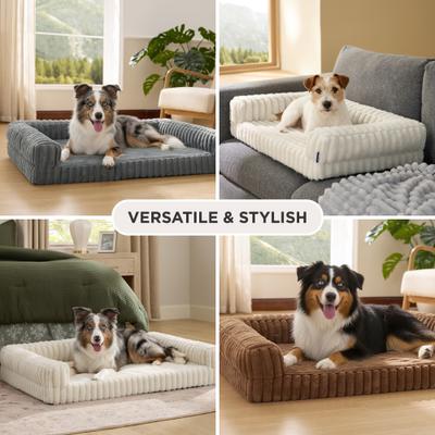 Bedsure Orthopedic Waterproof Dog Bed with Corduroy Removable Cover
