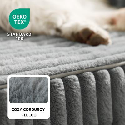 Show full view: Bedsure Orthopedic Waterproof Dog Bed with Corduroy Removable Cover, Grey, Medium slide 3 of 12