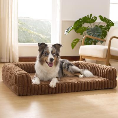 Show full view: Bedsure Orthopedic Waterproof Dog Bed with Corduroy Removable Cover, Brown, Medium slide 7 of 12
