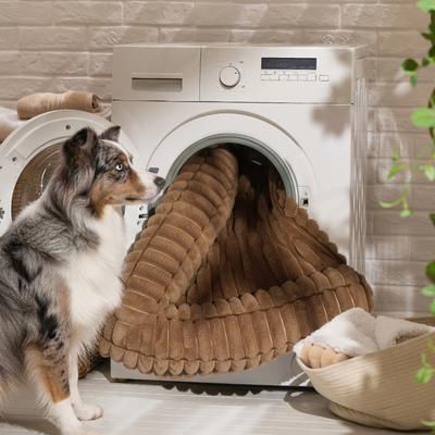 Show full view: Bedsure Orthopedic Waterproof Dog Bed with Corduroy Removable Cover, Brown, Medium slide 6 of 12