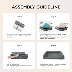 Bedsure Orthopedic Waterproof Dog Bed with Corduroy Removable Cover, Beige, Large slide 2 of 9