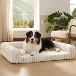 COZY TAILS 3D Sea Wave Orthopedic Mattress Dog Bed, Grey, Large