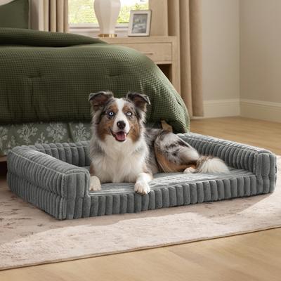 Show full view: Bedsure Orthopedic Waterproof Dog Bed with Corduroy Removable Cover, Grey, Medium slide 7 of 12