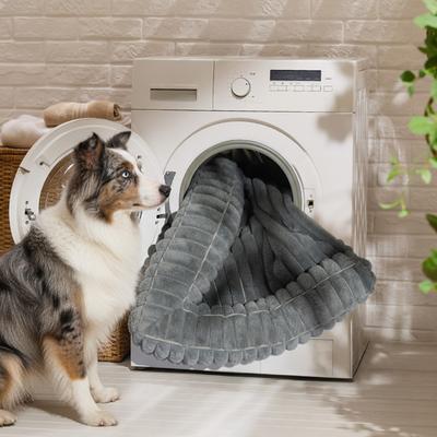 Show full view: Bedsure Orthopedic Waterproof Dog Bed with Corduroy Removable Cover, Grey, Medium slide 6 of 12