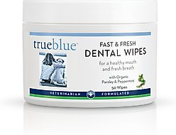 TrueBlue Pet Products Fast & Fresh Dog Dental Wipes, 50 count