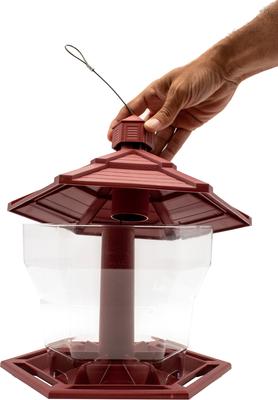 Show full view: Pennington Earth Smart Recycled EcoGazebo Bird Feeder, Red slide 3 of 12