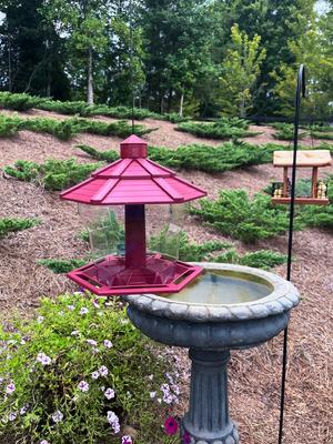 Show full view: Pennington Earth Smart Recycled EcoGazebo Bird Feeder, Red slide 6 of 12