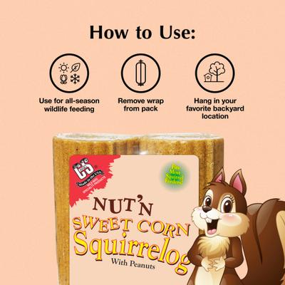 Show full view: C&S Nut'n Sweet Corn Squirrelog Refill Squirrel Food, 32-oz slide 6 of 11