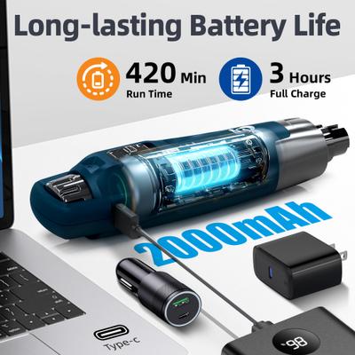 Show full view: Bousnic 50% More Power 6-Speed Dog & Cat Nail Grinder with 2 LED Lights & Extra Dust Cap, Dark Blue slide 7 of 7