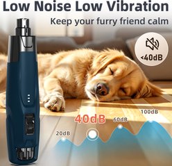 Bousnic 50% More Power 6-Speed Dog & Cat Nail Grinder with 2 LED Lights & Extra Dust Cap, Dark Blue slide 2 of 7