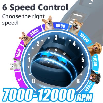 Show full view: Bousnic 50% More Power 6-Speed Dog & Cat Nail Grinder with 2 LED Lights & Extra Dust Cap, Dark Blue slide 3 of 7