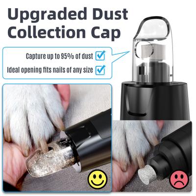 Show full view: Bousnic 50% More Power 6-Speed Dog & Cat Nail Grinder with 2 LED Lights & Extra Dust Cap, Black slide 4 of 7