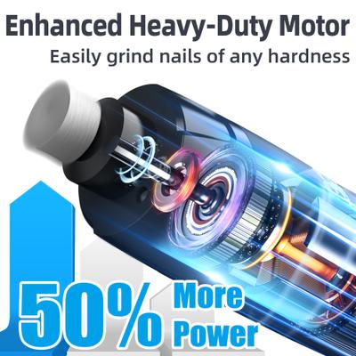 Show full view: Bousnic 50% More Power 6-Speed Dog & Cat Nail Grinder with 2 LED Lights & Extra Dust Cap, Black slide 5 of 7