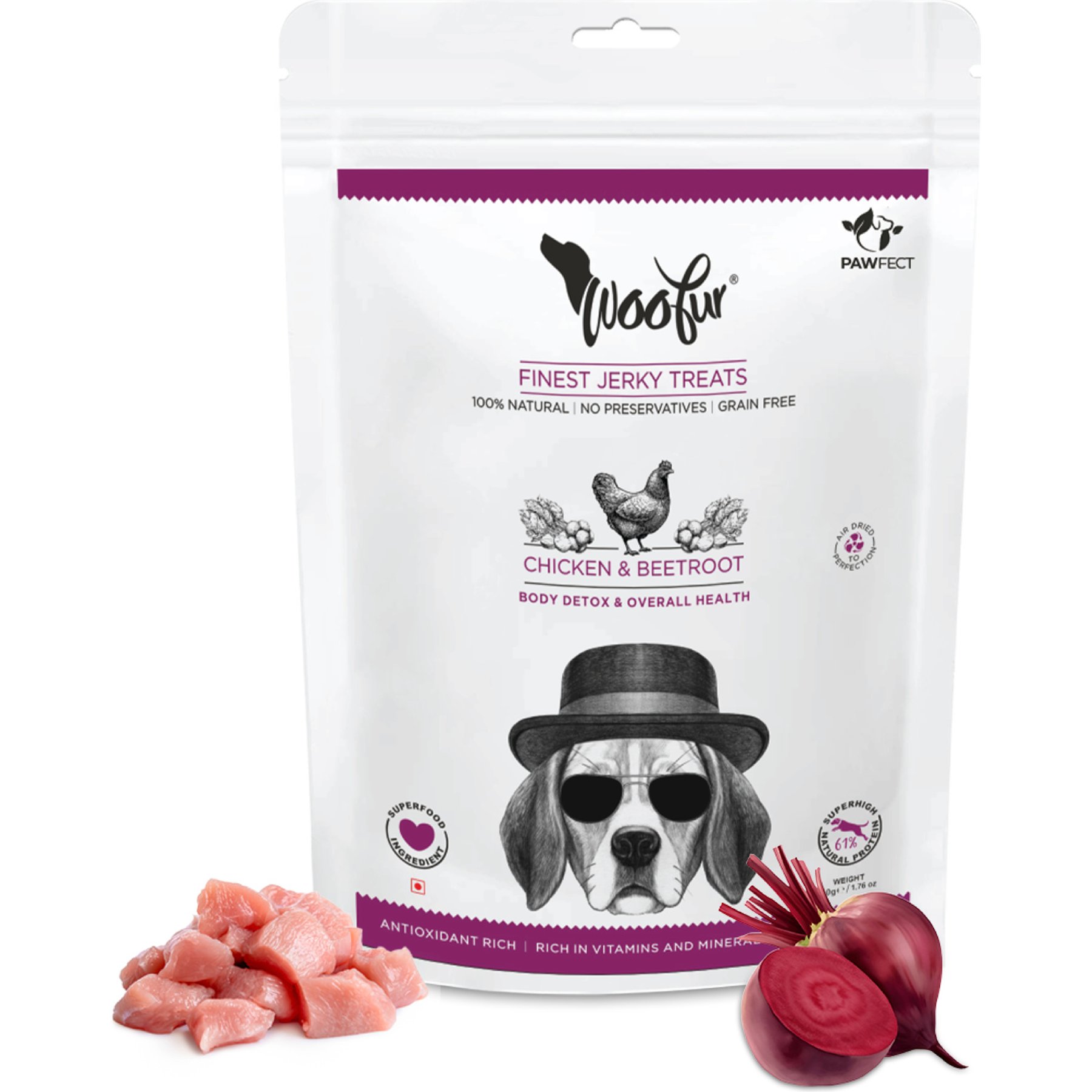 Pawfect Woofur Chicken Liver Air-Dried All Natural Grain-Free Jerky Dog Training Treat, 1.76-oz bag