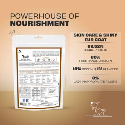 Show full view: Pawfect Woofur Chicken & Coconut Air-Dried All Natural Grain-Free Jerky Dog TrainingTreat, 1.76-oz bag slide 3 of 11