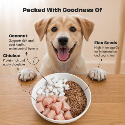 Show full view: Pawfect Woofur Chicken & Coconut Air-Dried All Natural Grain-Free Jerky Dog TrainingTreat, 1.76-oz bag slide 5 of 11