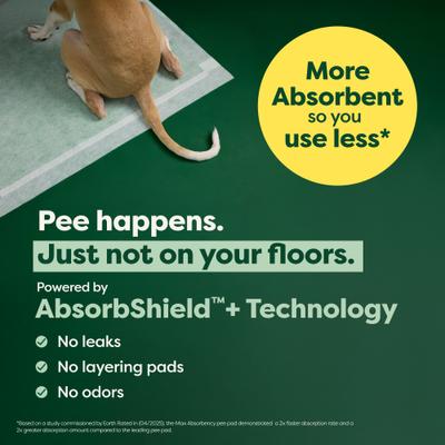 Show full view: Earth Rated Max Absorbency Dog Pee Pads, X-Large: 28 x 34-in, Unscented, 40 count slide 3 of 11