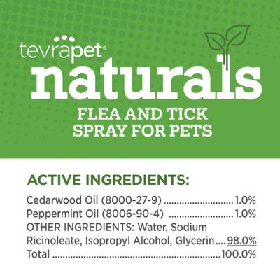 Show full view: TevraPet Naturals Flea & Tick Spray Dog & Cat Spray, 8-fl oz bottle slide 3 of 9