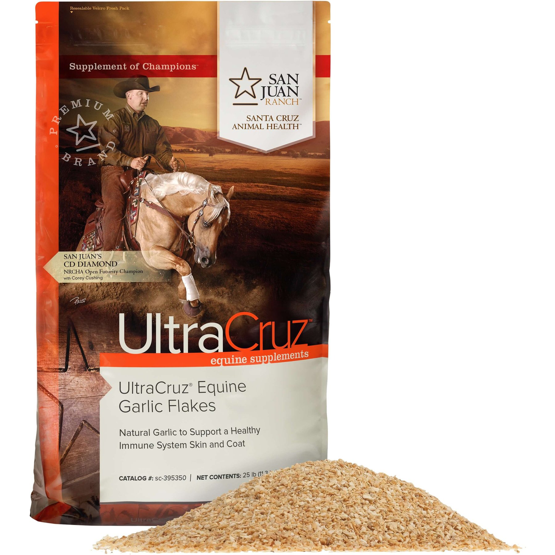 UltraCruz Garlic Flakes Immune Support Granules Horse Supplement, 25-lb bag
