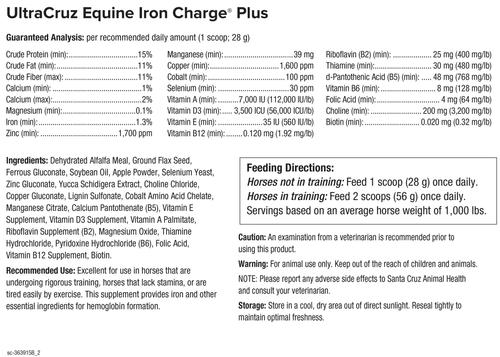 Show full view: UltraCruz Iron Charge Plus Circulatory Care Pellets Horse Supplement, 4-lb bag slide 4 of 4