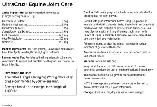 Show full view: UltraCruz Joint Care Pellets Horse Supplement, 60 Day Singles slide 3 of 3