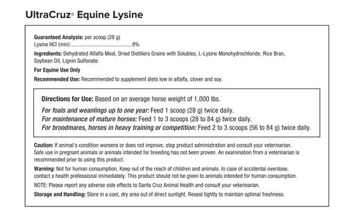 Show full view: UltraCruz Equine Lysine Muscle, Coat & Hoof Care Pellets Horse Supplement, 25-lb bag slide 4 of 4