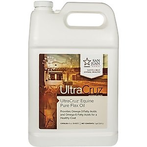 UltraCruz Pure Flax Oil Skin, Coat & Hoof Care Liquid Horse Supplement, 1-gal bottle