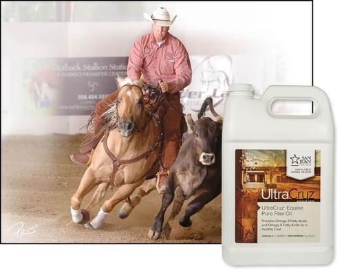 Show full view: UltraCruz Pure Flax Oil Skin, Coat & Hoof Care Liquid Horse Supplement, 1-gal bottle slide 2 of 4
