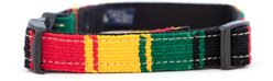 a tail we could wag Rasta Nylon Dog Collar, Medium: 14 to 20-in neck, 1-in wide