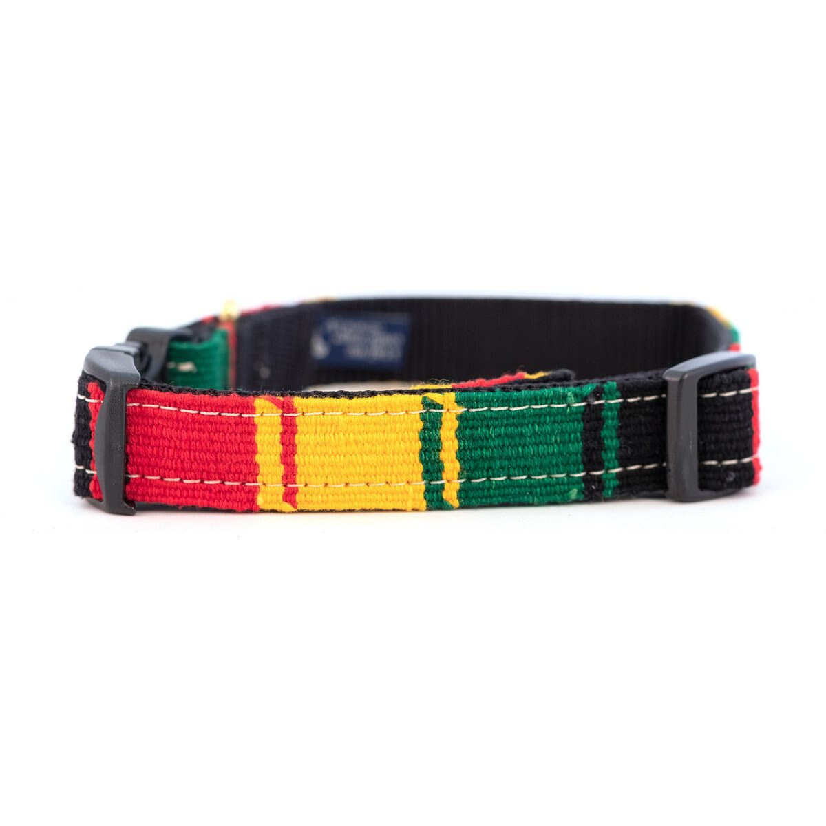 a tail we could wag Rasta Nylon Dog Collar, Medium: 14 to 20-in neck, 1-in wide