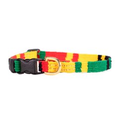 a tail we could wag Rasta Nylon Dog Collar, X-Small: 9 to 12-in neck, 1/2-in wide