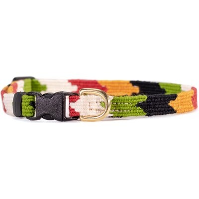 a tail we could wag a tail we could wag Harvest Chevron Nylon Dog Collar, X-Small: 9 to 12-in neck, 1/2-in wide