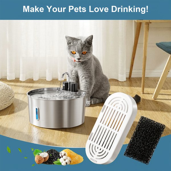 Show full view: Casfuy PWL-008 & 009 Premium Cat Water Fountain Replacement Filters & Sponges, 6 count slide 5 of 5