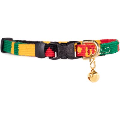 a tail we could wag a tail we could wag Rasta Breakaway Cat Collar, X-Small: 9 to 12-in neck, 1/2-in wide