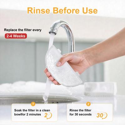 Show full view: Casfuy W9 KDF-Enhanced Replacement Cat Water Fountain Filters & Sponges, 4 count slide 4 of 6