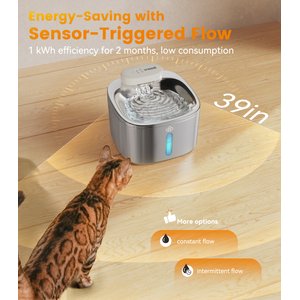 OneIsAll PW04 Stainless Steel Cat Water Fountain, Silver, 118-oz