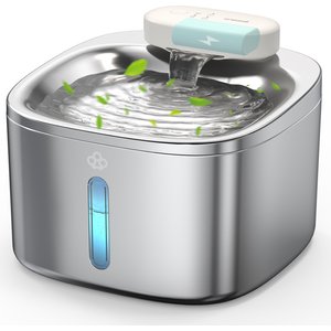 OneIsAll PW04 Stainless Steel Cat Water Fountain, Silver, 118-oz