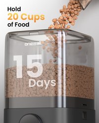 OneIsAll PF10 Cordless WiFi Food Dispenser Smart App Control Automatic Two Cat Feeders, Medium: 20-cup slide 2 of 9