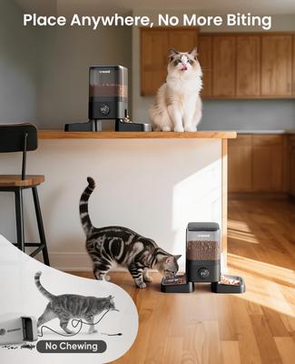 Show full view: OneIsAll PF10 Cordless WiFi Food Dispenser Smart App Control Automatic Two Cat Feeders, Medium: 20-cup slide 3 of 10