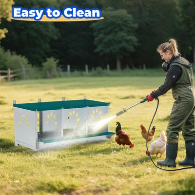 Show full view: Yafylly 3 Nest Galvanized Steel Chicken Nesting Box, 16-lb bag slide 4 of 7