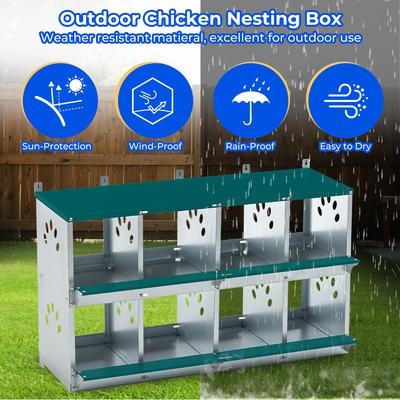 Show full view: Yafylly 8 Compartment Galvanized Steel Chicken Nesting Box, 37-lb bag slide 7 of 7