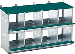 Yafylly 8 Compartment Galvanized Steel Chicken Nesting Box, 37-lb bag