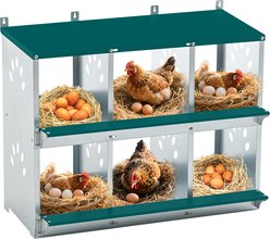 Yafylly 6 Nest Galvanized Steel Chicken Laying Box, 24-lb bag